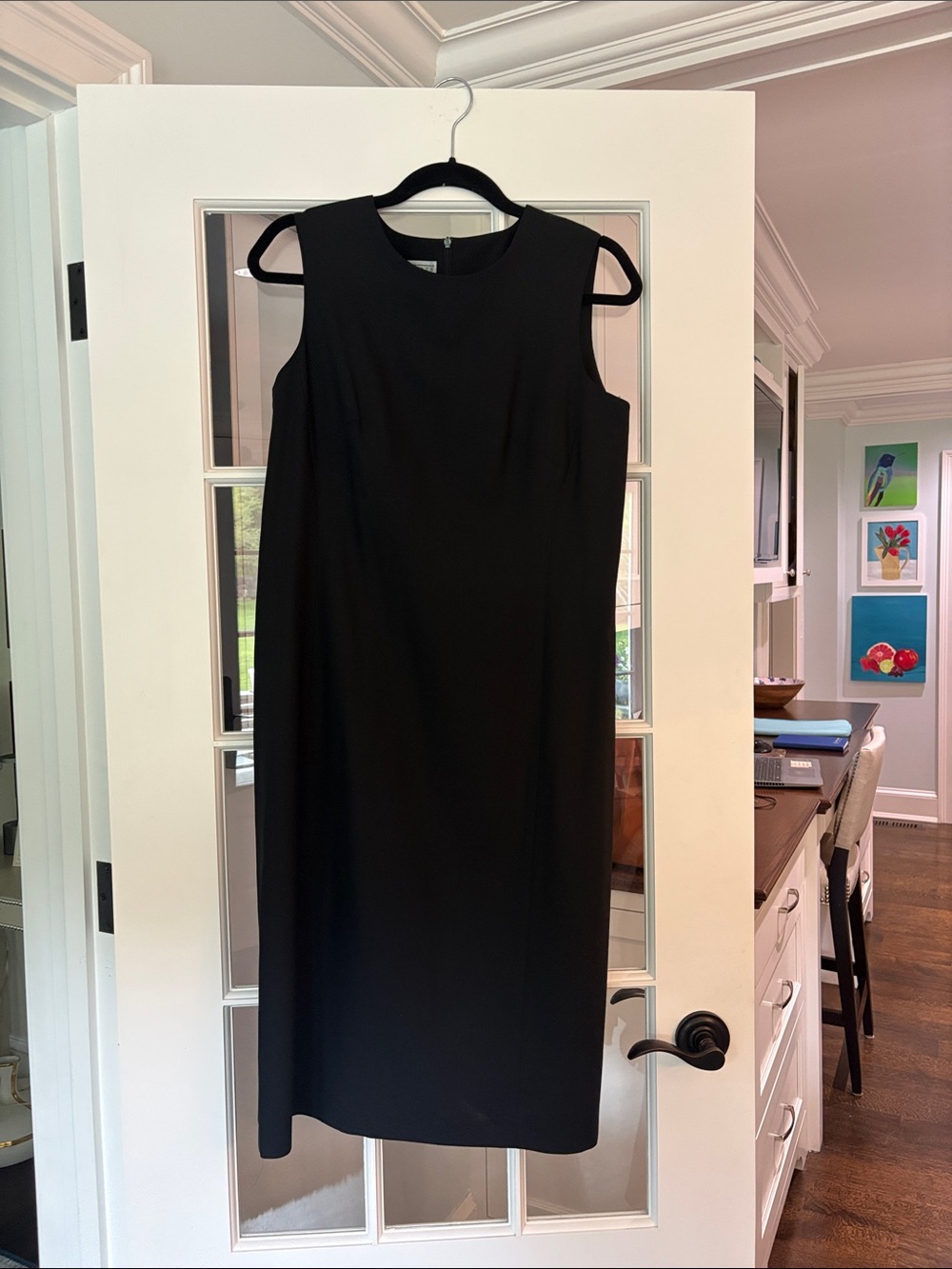Talbots Collection Black Wool Sleeveless Midi Sheath Dress